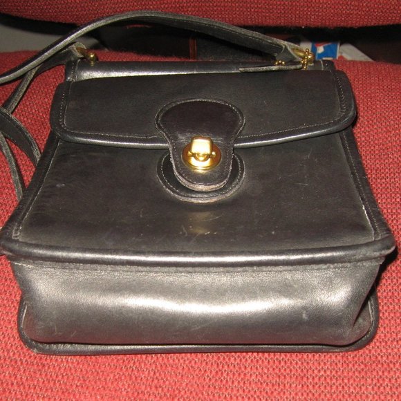 ❤️Vintage COACH 9930 Willis Murphy BLACK Leather Crossbody Bag Purse +FOB - Picture 6 of 9